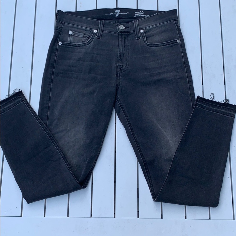 7 for all Mankind Dark Grey Skinny Jeans